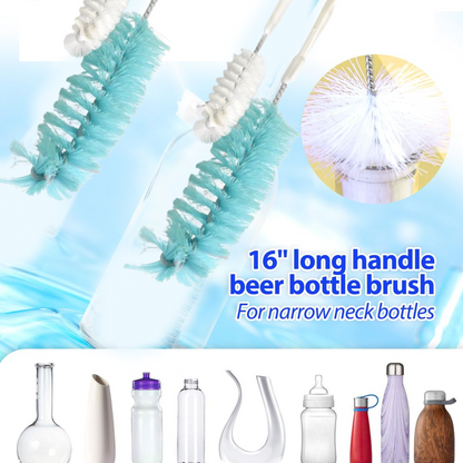 Long Handle Bottle Brush for Jars, Bottles & Containers Cleaning