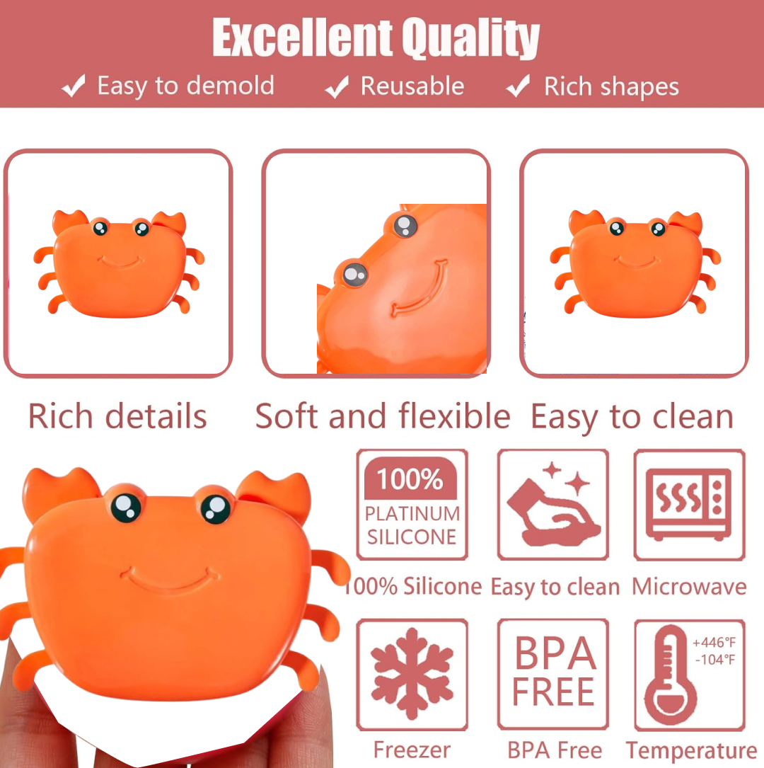Crab Ice Mold – Silicone Ice Cream & sicle Mold for Kids (1 Pc)