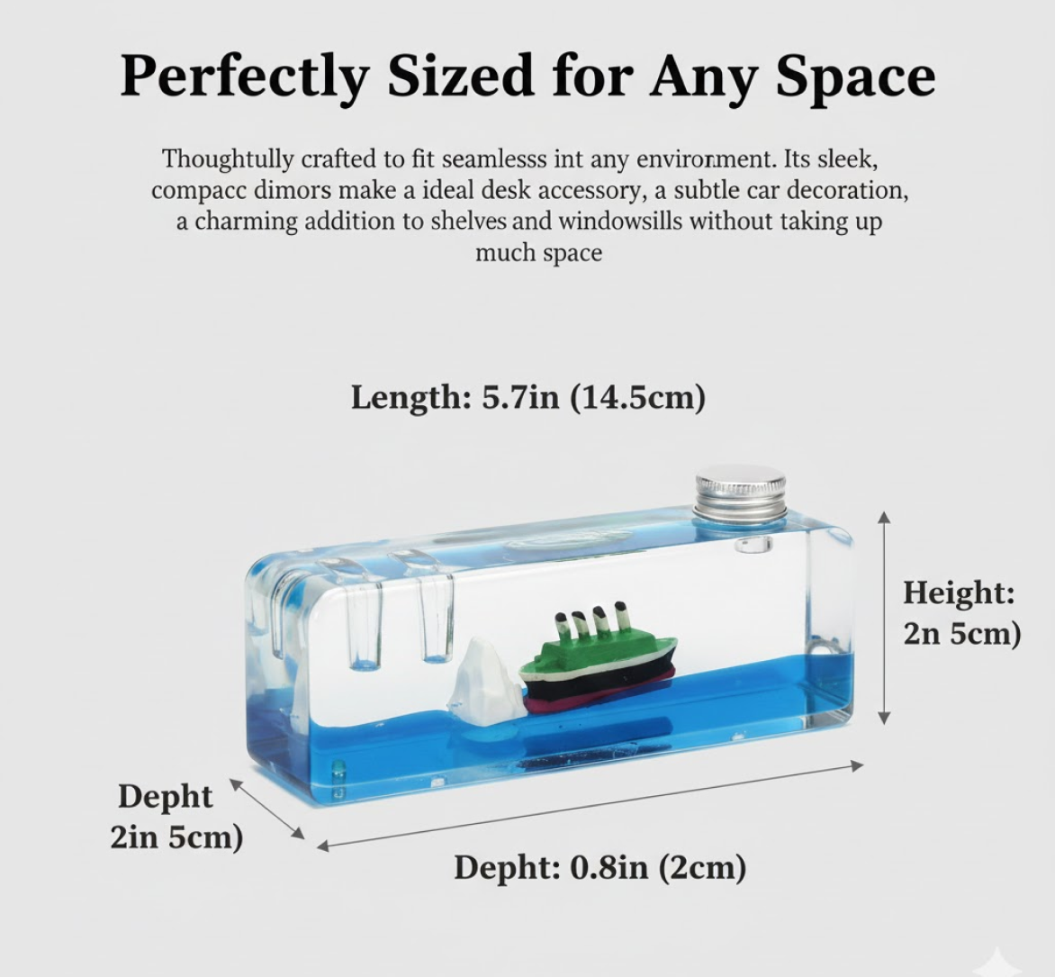 Car Interior Dashboard Decoration Floating Water Cruiser Ship (1 Pc)