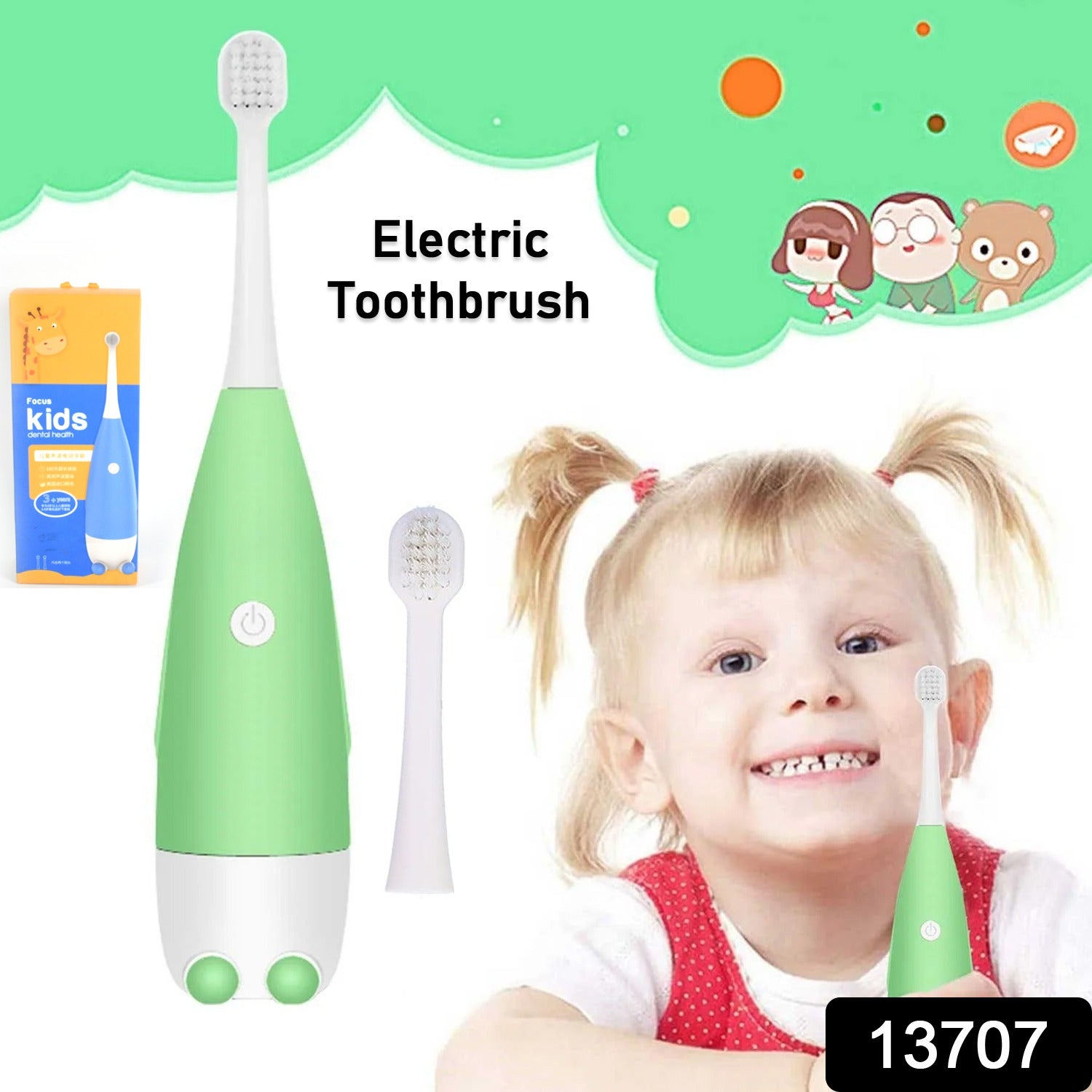 Adult Waterproof Electric Toothbrush (1 Pc / Battery Operated / Mix Colour)