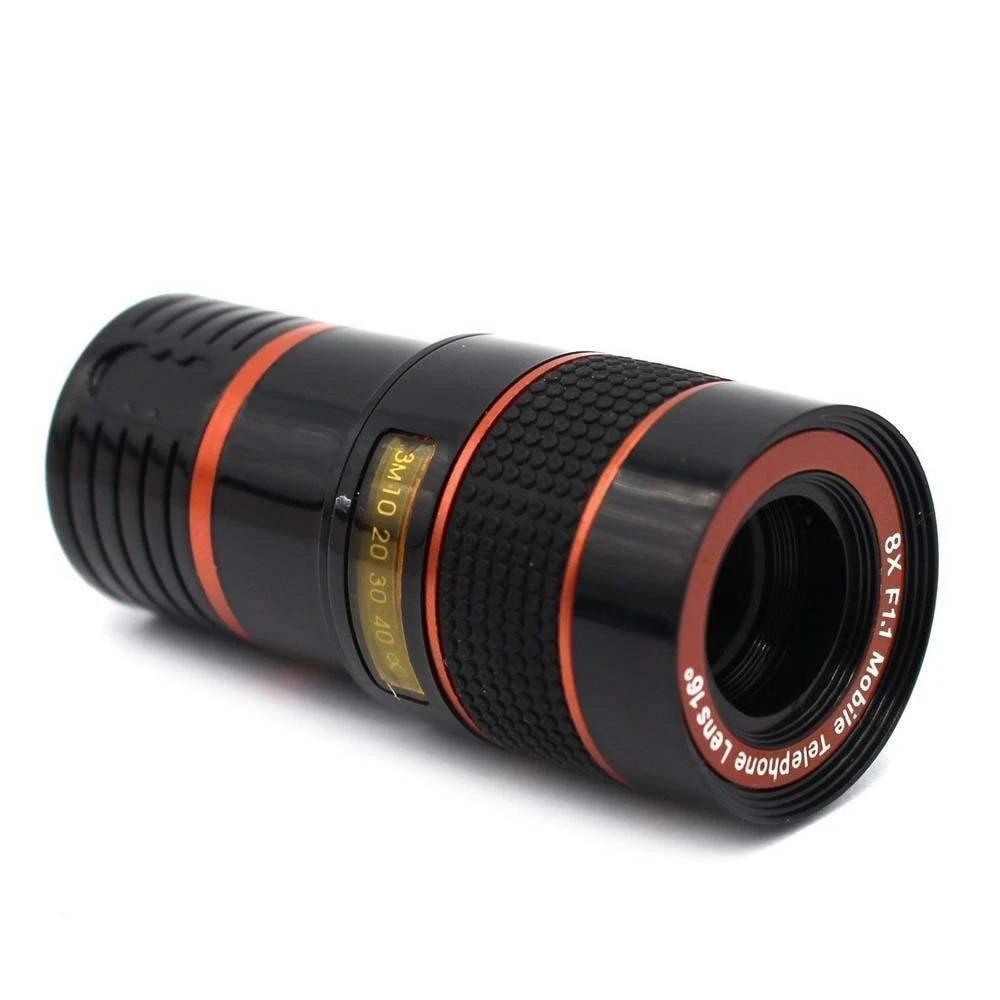 Clip-on 8X Optical Zoom Telescope Phone Camera Lens