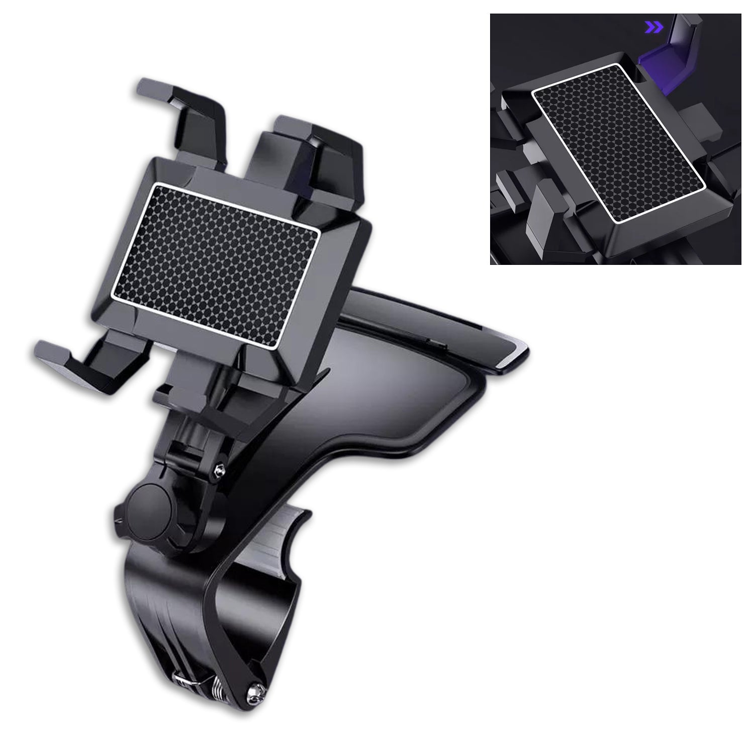 Car Mobile Phone Holder Mount Stand with 360 Degree. Stable One Hand Operational Compatible with Car Dashboard.