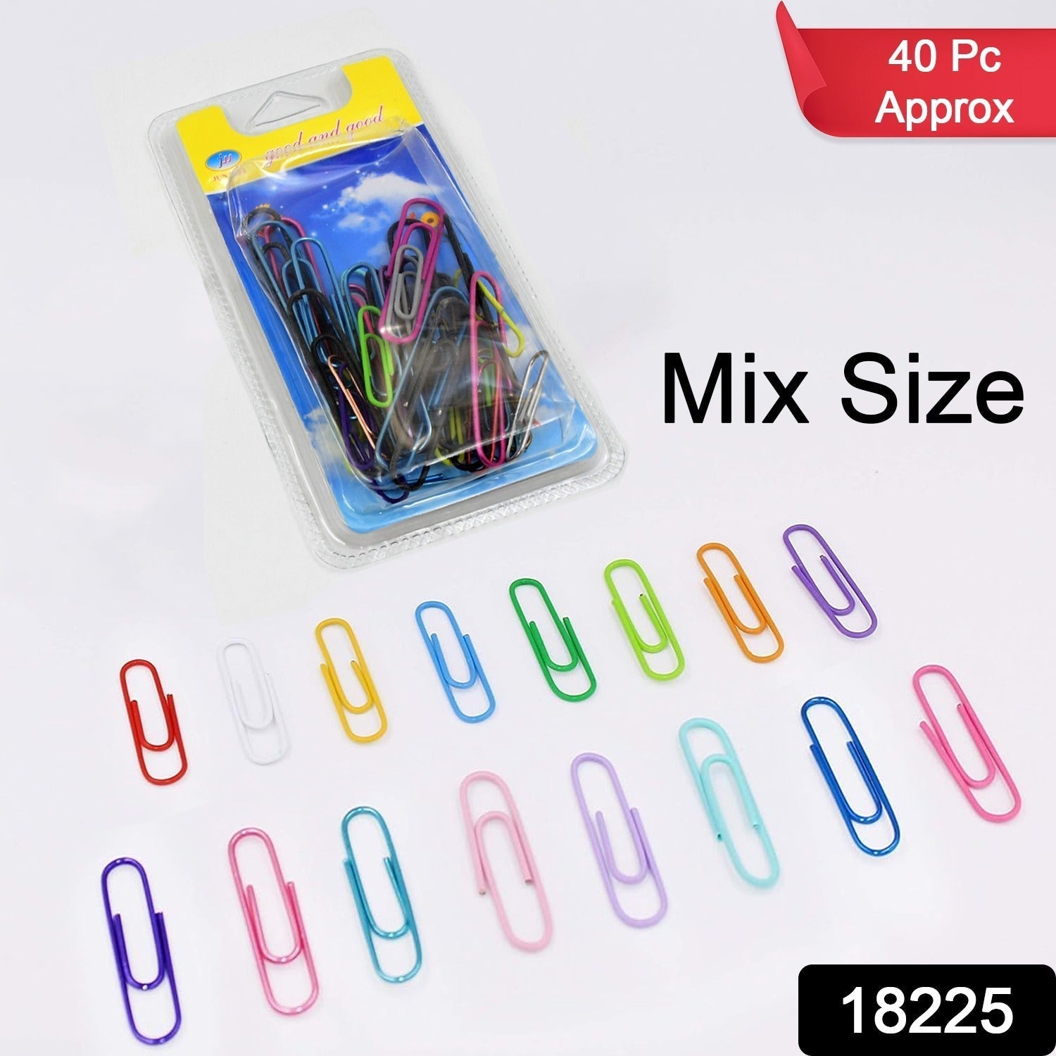 Multipurpose Assorted Color Paper Clips (Approx 40 Pcs / Mix Size)