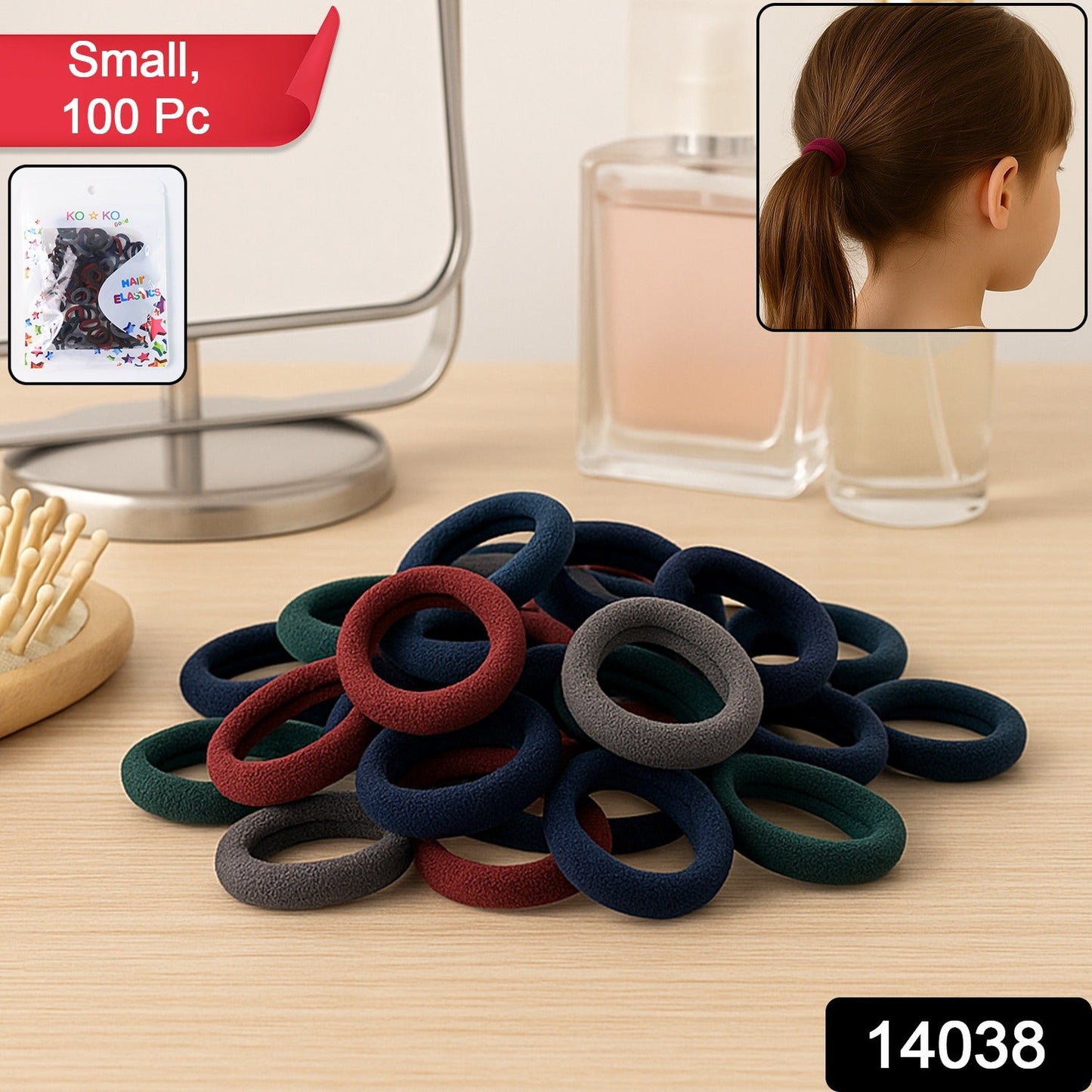 Small Hairbands Bands for Hair Rubber Bands (Pack of 100 / Multicolour), Hair accessories