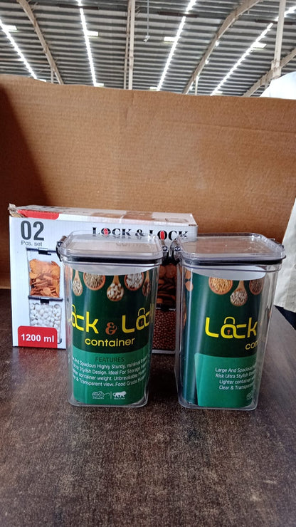 1200 ML Airtight Lock & Lock Food Storage Container Set – 2 Piece