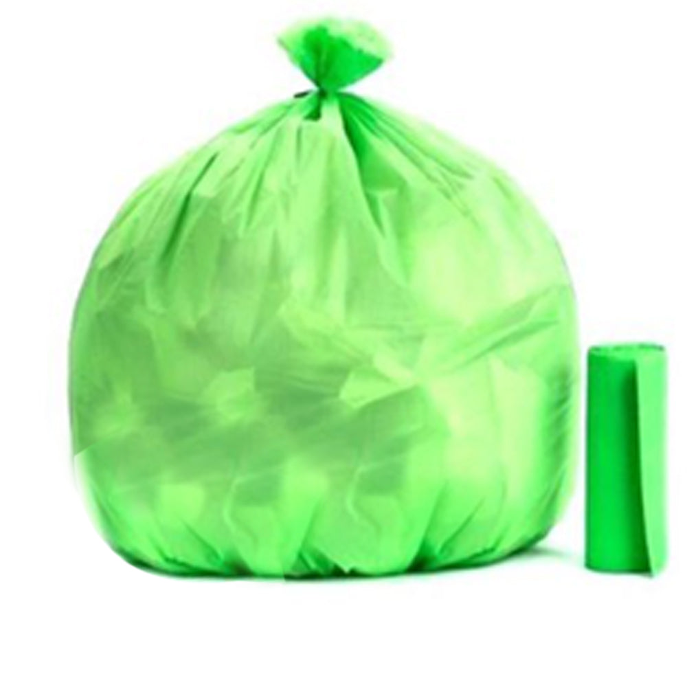 Green Compostable Corn Starch Garbage Bags (17\" x 19\")