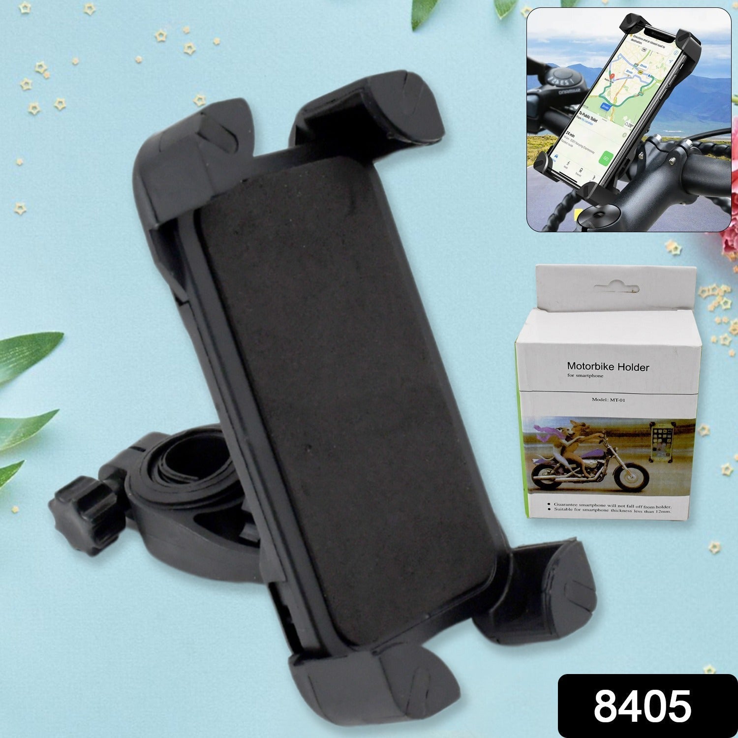 360° Rotation Phone Mount Motorbike Phone Holder (1 Pc)