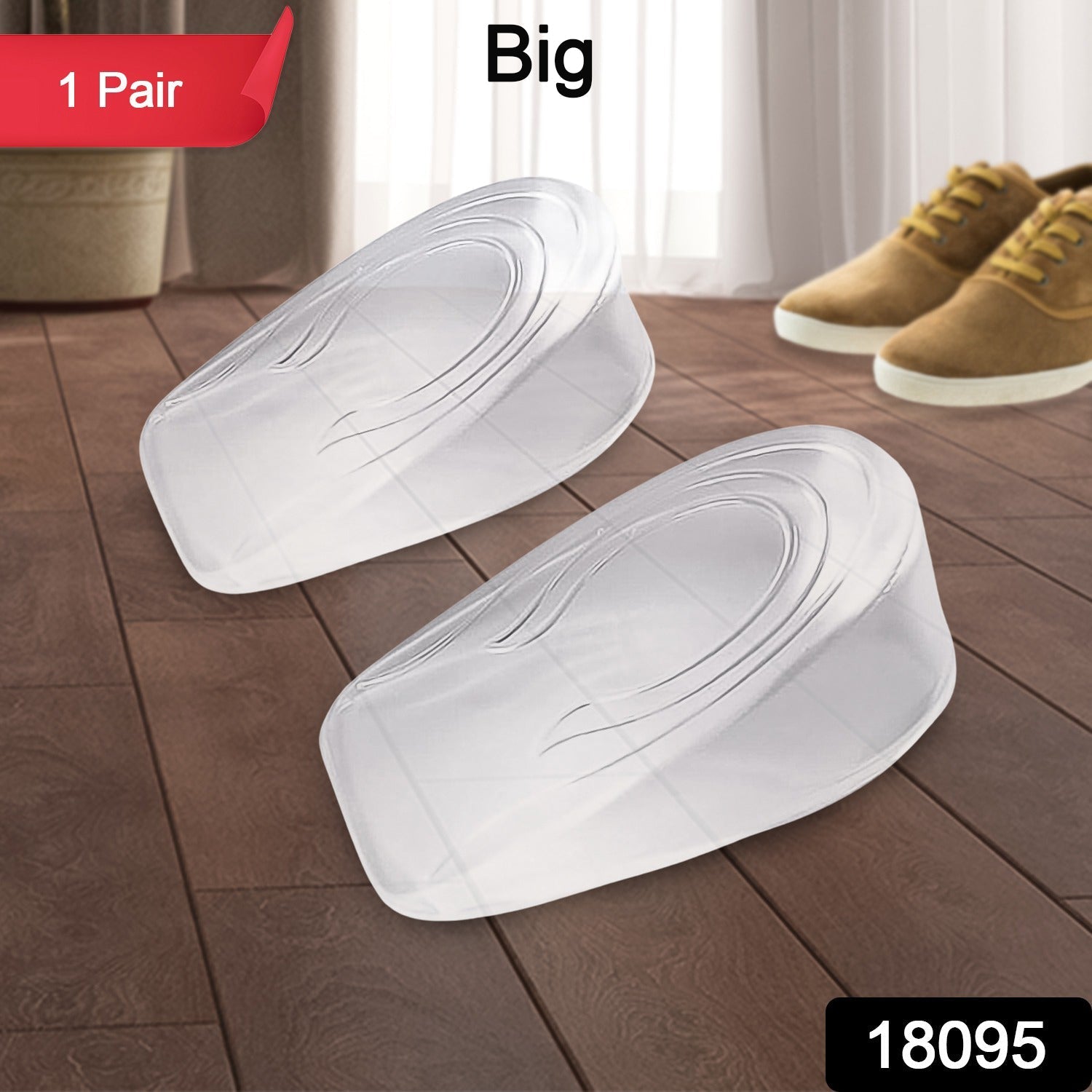 Big 1 Pairs Silicone Heel Pads, Shoes Insole (9×7×3 Cm)