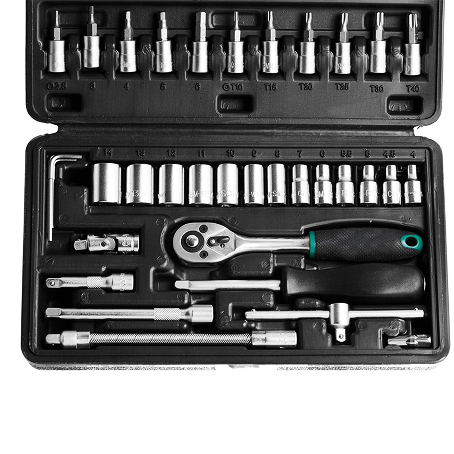 46pcs Metal 1 / 4\"\" Socket Set (Black, 46pcs)