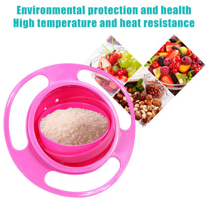 Portable Non Spill Feeding Toddler Gyro Bowl 360 Degree Rotating Dish