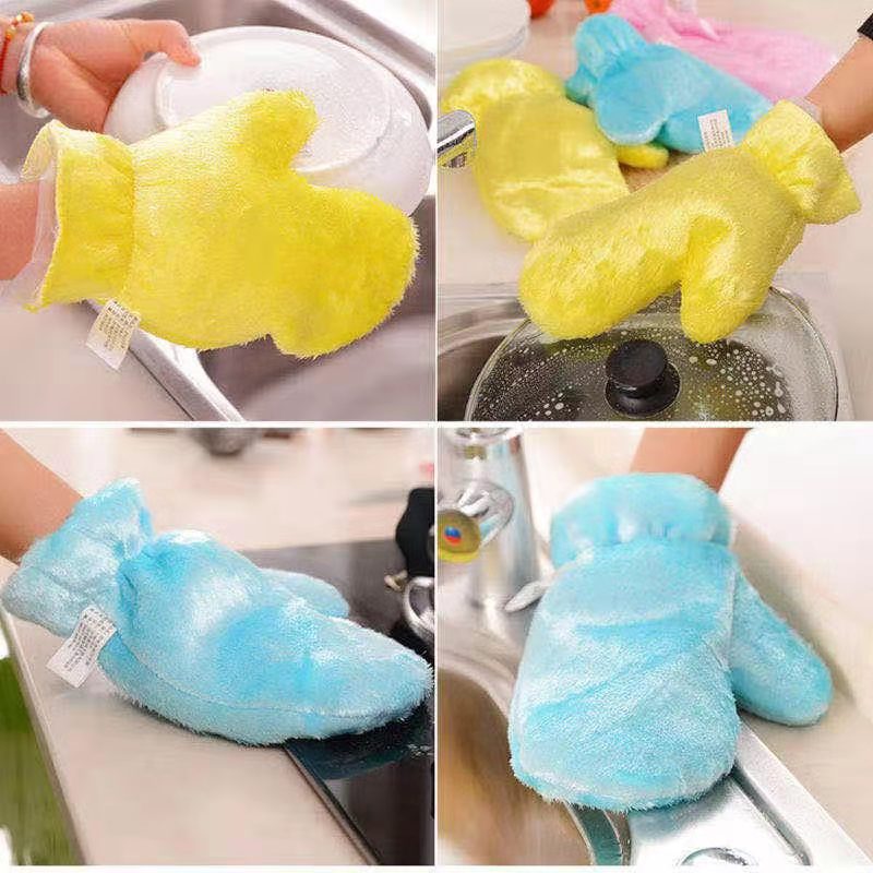 Fiber Reusable Multipurpose Dishwashing Gloves Household Kitchen ( 1 pc )