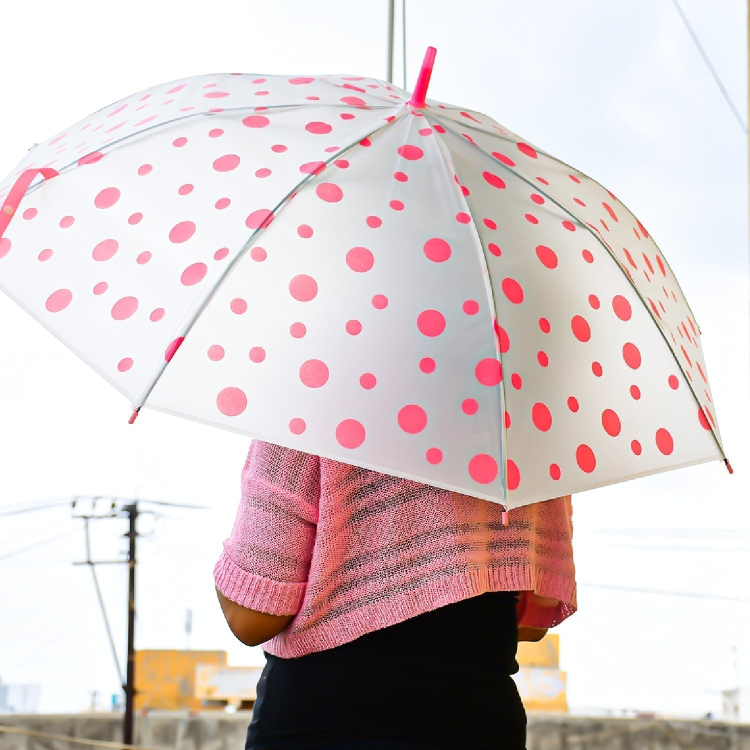 Dot Printed Umbrella for Men and Women Multicolor