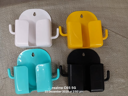 1 Pc Wallmount Mobile Stand With Hook for and stuffs purposes. (Mix Color / 1 Pc)