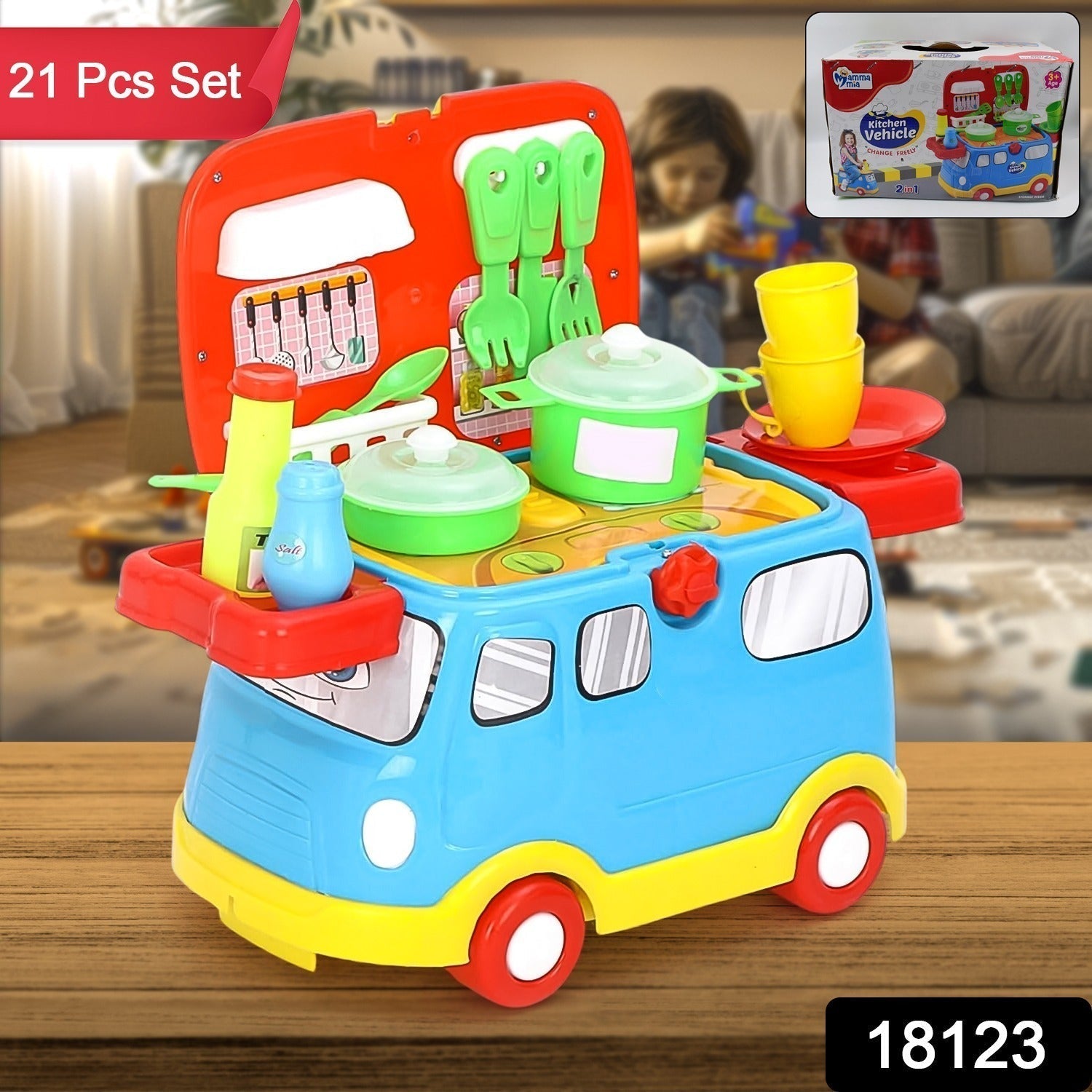 Kitchen Vehicle Set Toy for Kids Big Cooking (21 Pcs Set)