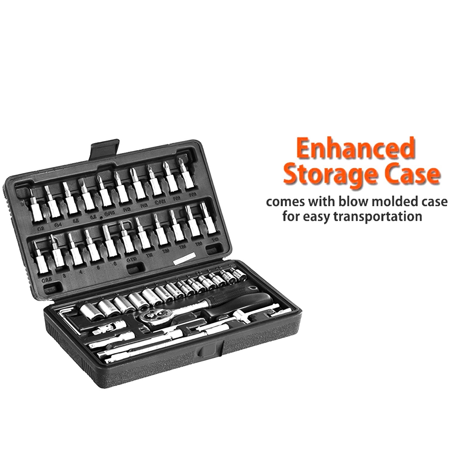 46pcs Metal 1 / 4\"\" Socket Set (Black, 46pcs)