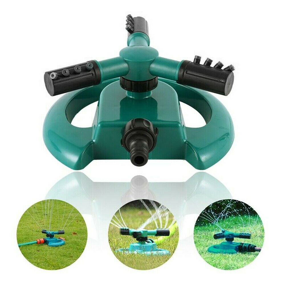 3 Arm 360Â° Sector Rotating Water Sprinkler Garden Pipe Hose Irrigation Yard