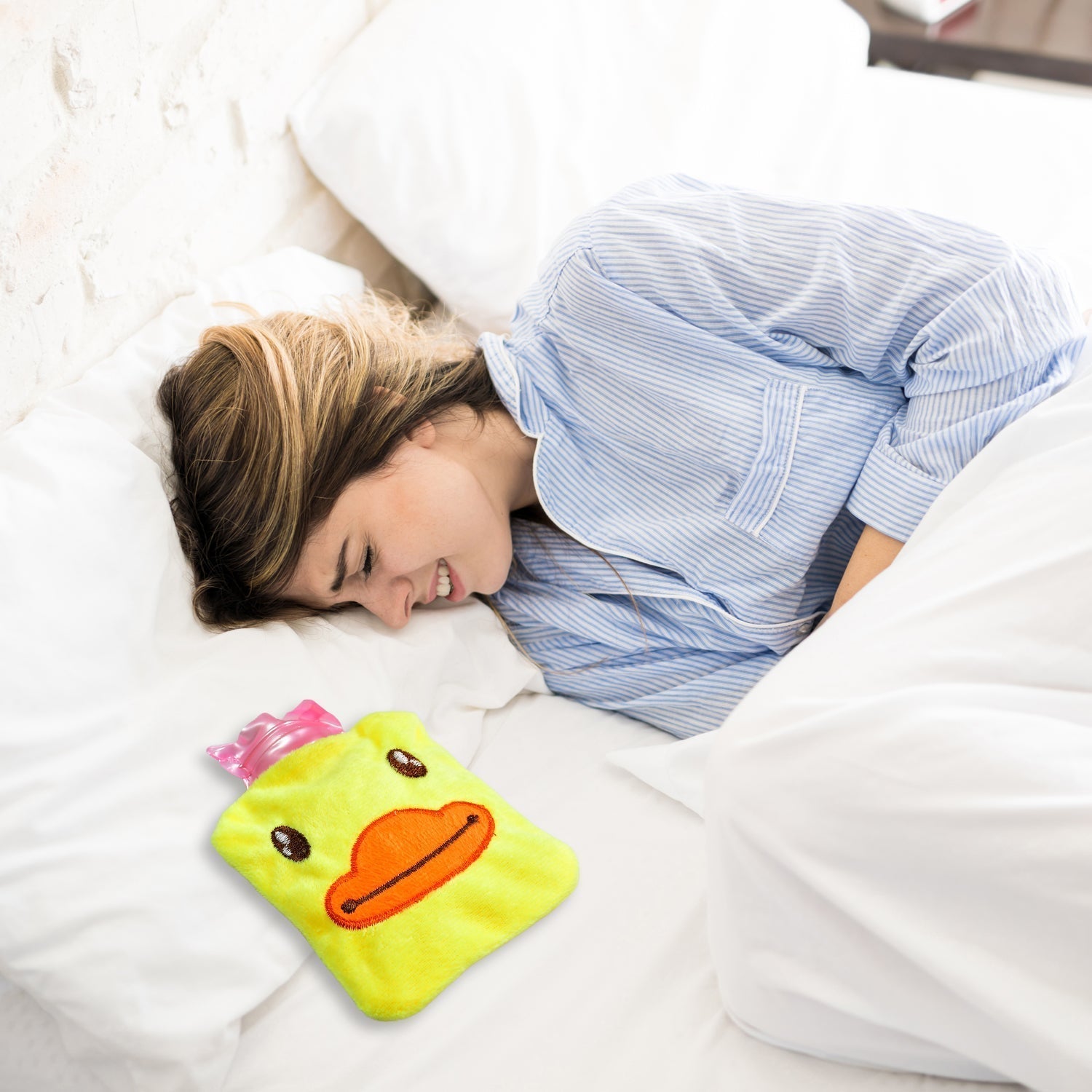 Yellow Duck small Hot Water Bag with Cover for Pain Relief, Neck, Shoulder Pain and Hand, Feet Warmer, Menstrual Cramps.