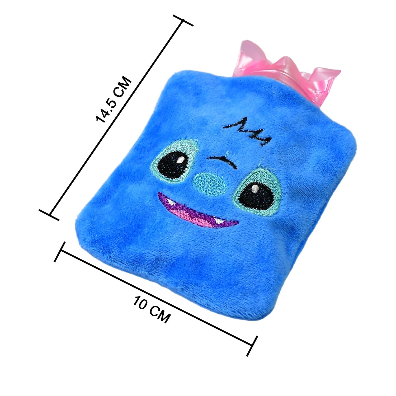 Blue Stitch small Hot Water Bag with Cover for Pain Relief, Neck, Shoulder Pain and Hand, Feet Warmer, Menstrual Cramps.