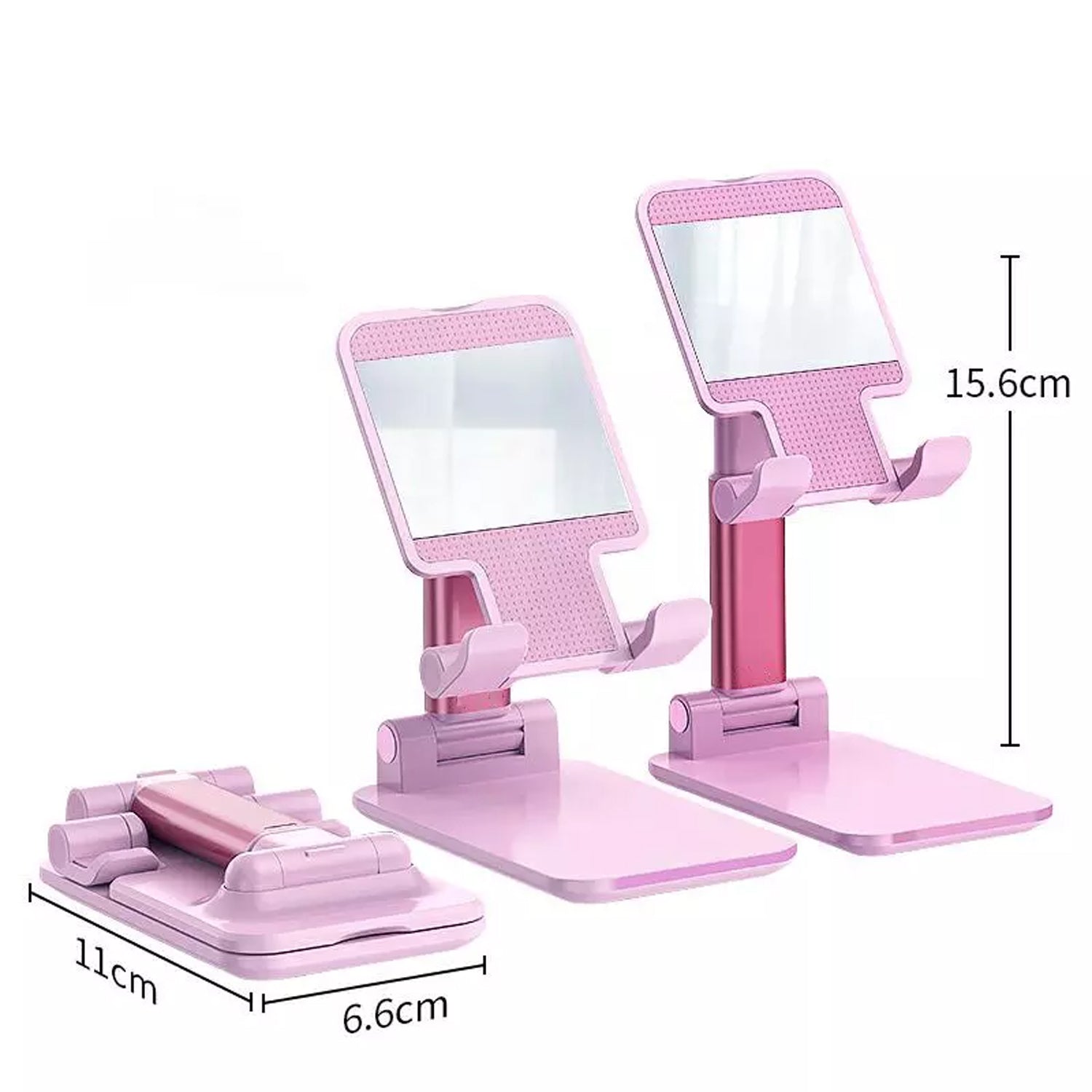 Desktop Cell Phone Stand Phone Holder full 3-Way Adjustable Phone Stand for Desk Height + Angles Perfect As Desk Organizers and Accessories.