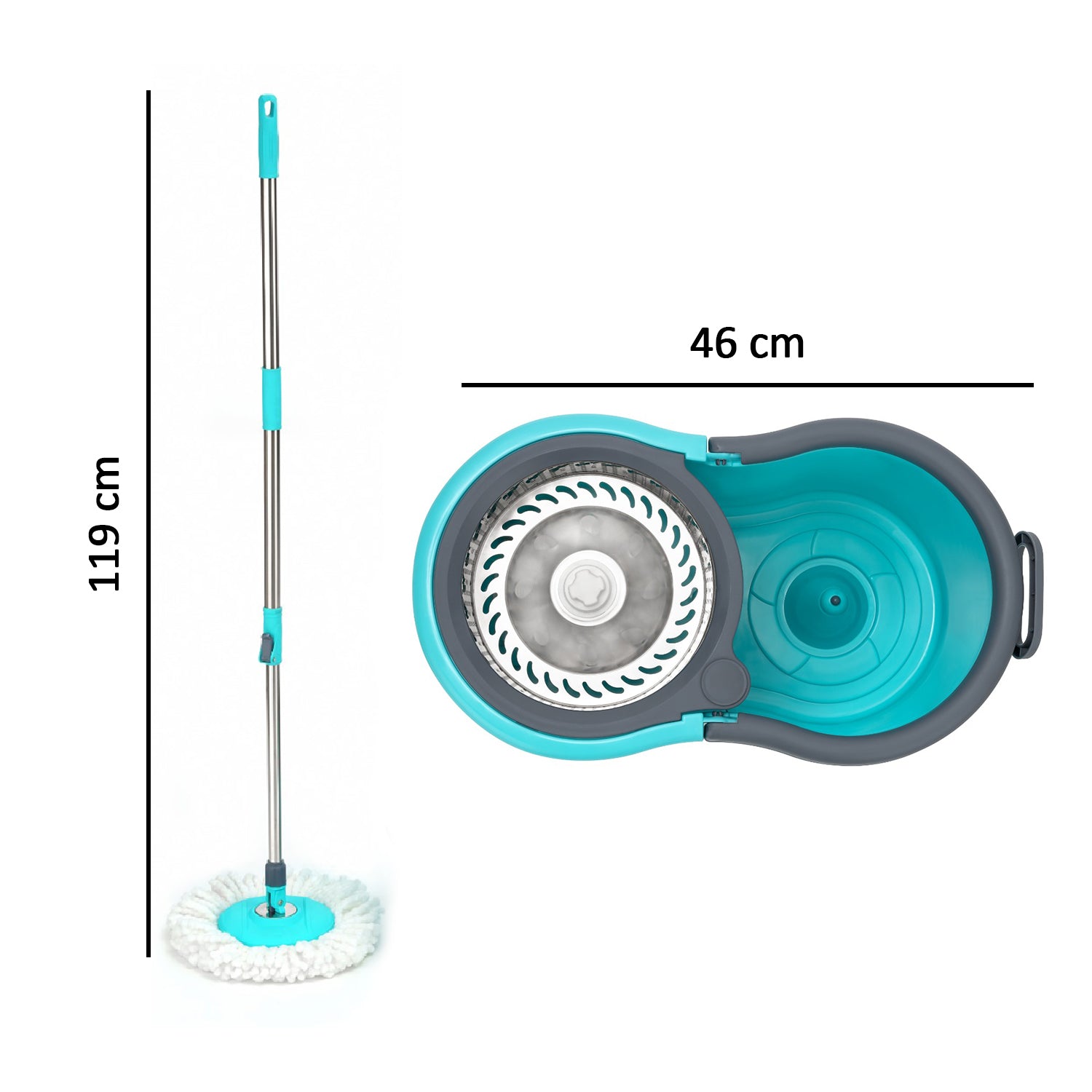 Quick Spin Mop With Steel Spin, Bucket Floor Cleaning, Easy Wheels & Big Bucket, Floor Cleaning Mop with Bucket