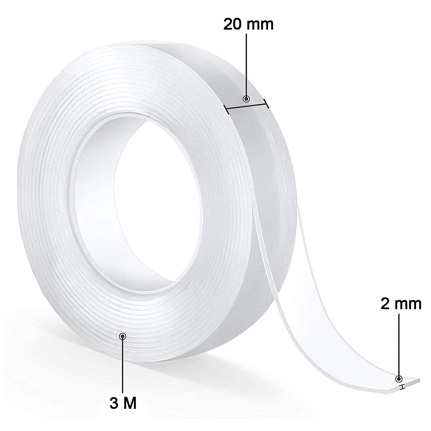 Double Sided Nano Adhesive Tape, 3 meter Size (20mm Width X 2mm Thickness)