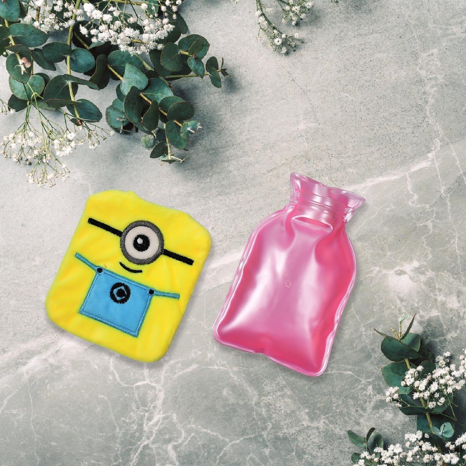 Minions small Hot Water Bag with Cover for Pain Relief, Neck, Shoulder Pain and Hand, Feet Warmer, Menstrual Cramps.