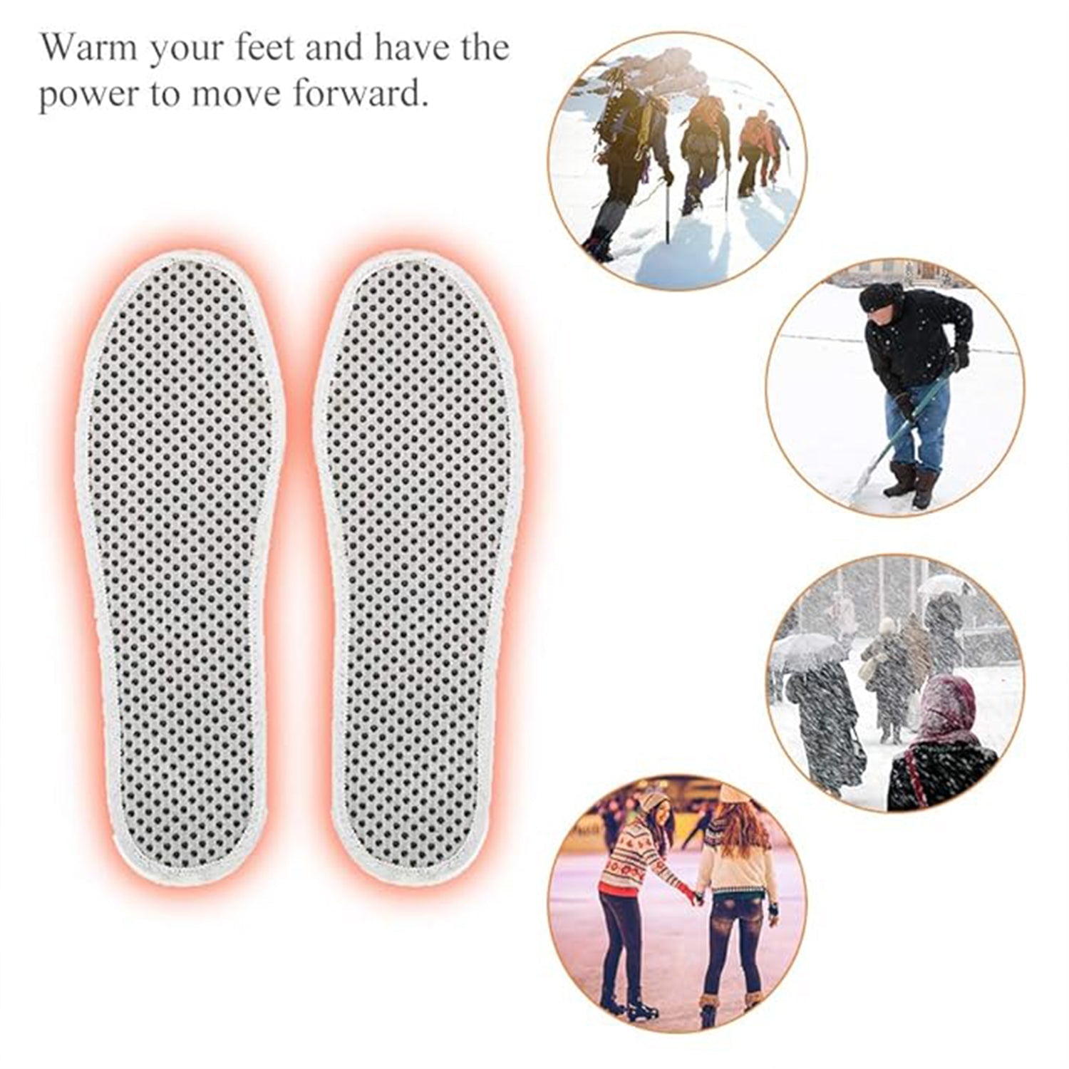 Massage Magnetic Self Heating Insole Shoe, Heating Insole for Women Men - Unisex Warm Insole - Thermal Insoles - Tourmaline Self Heating Shoe Inserts - Warm Shoe Pad (1 Pair)