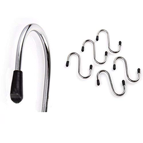 Heavy Duty S-Shaped Stainless Steel Hanging Hooks - 5 pcs