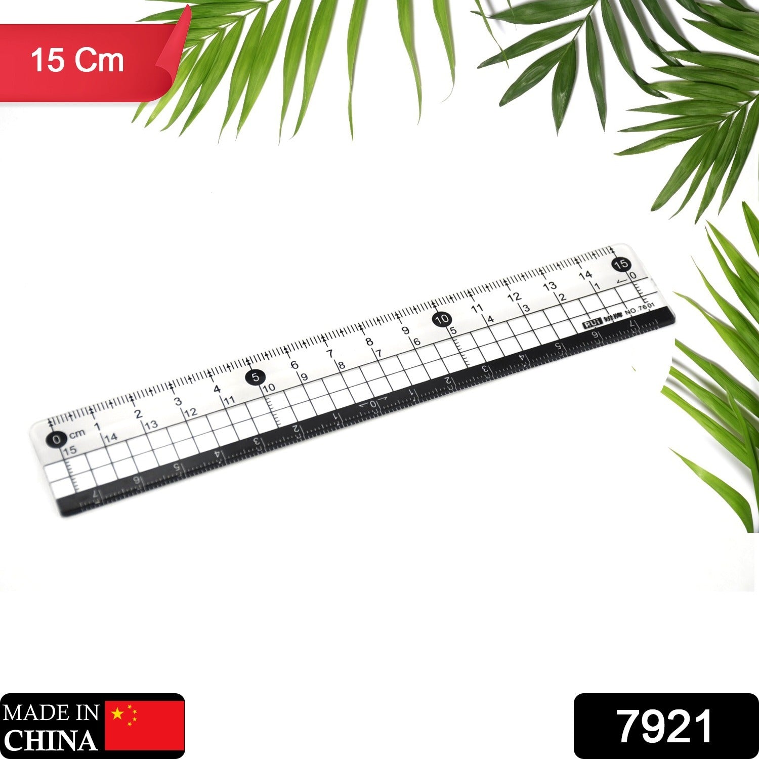 TRANSPARENT RULER, PLASTIC RULERS, FOR SCHOOL CLASSROOM, HOME, OR OFFICE (15 Cm)