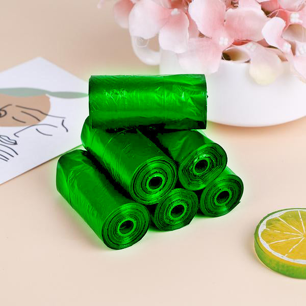 Bio-degradable Eco Friendly Garbage / Trash Bags Rolls (19\" x 21\") (Green)