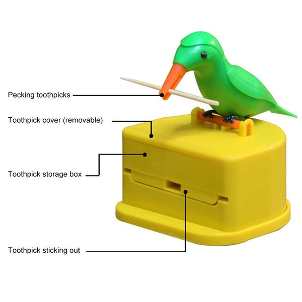 Portable Automatic Bird Toothpick Storage Box