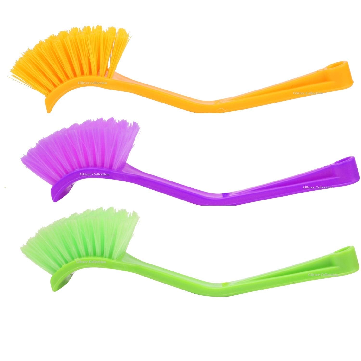 Plastic Wash Basin / Toilet Seat Cleaning Brush (Multicolour)