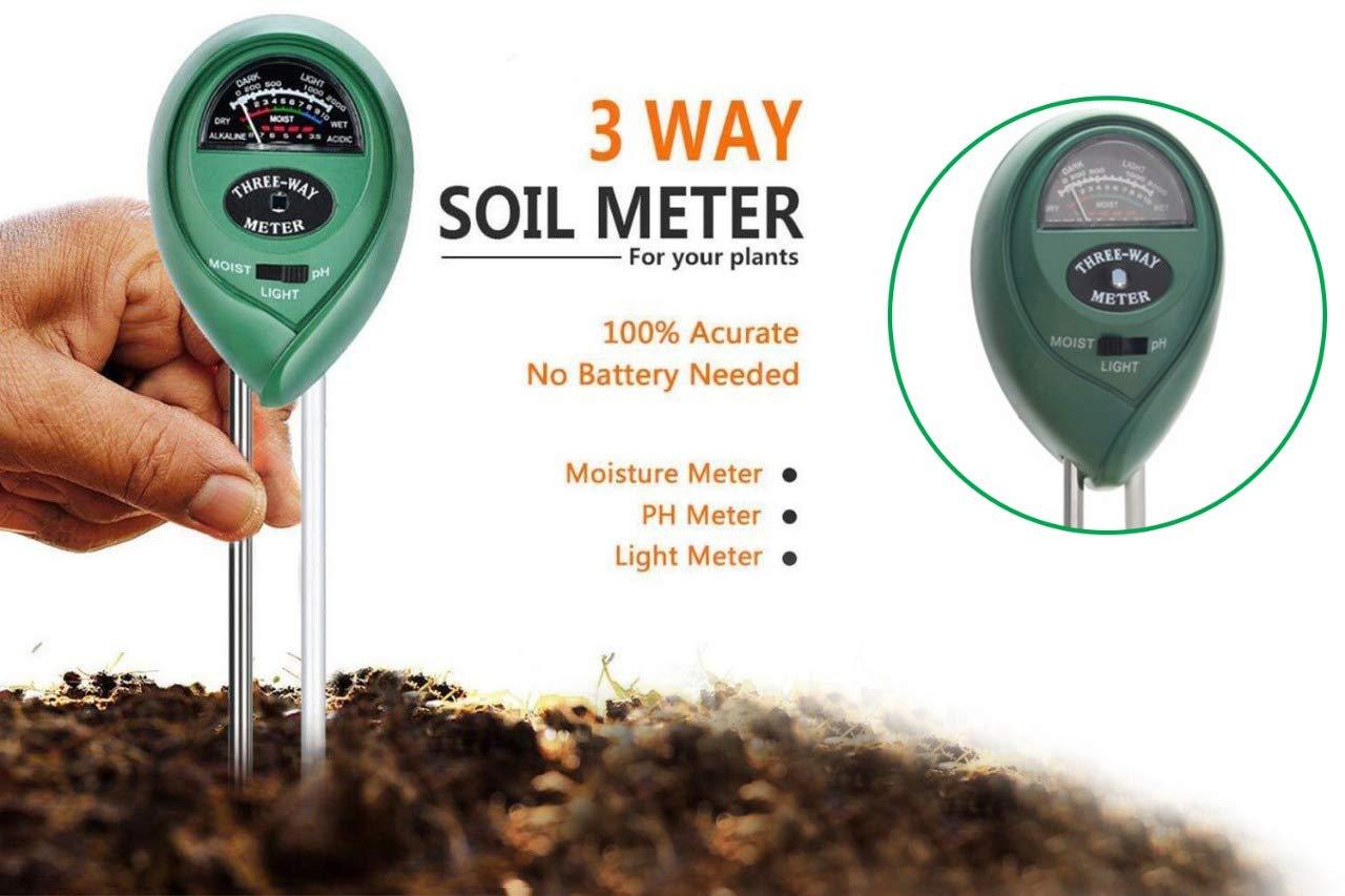 Soil Tester 3-in-1 Plant Moisture Sensor (Green)