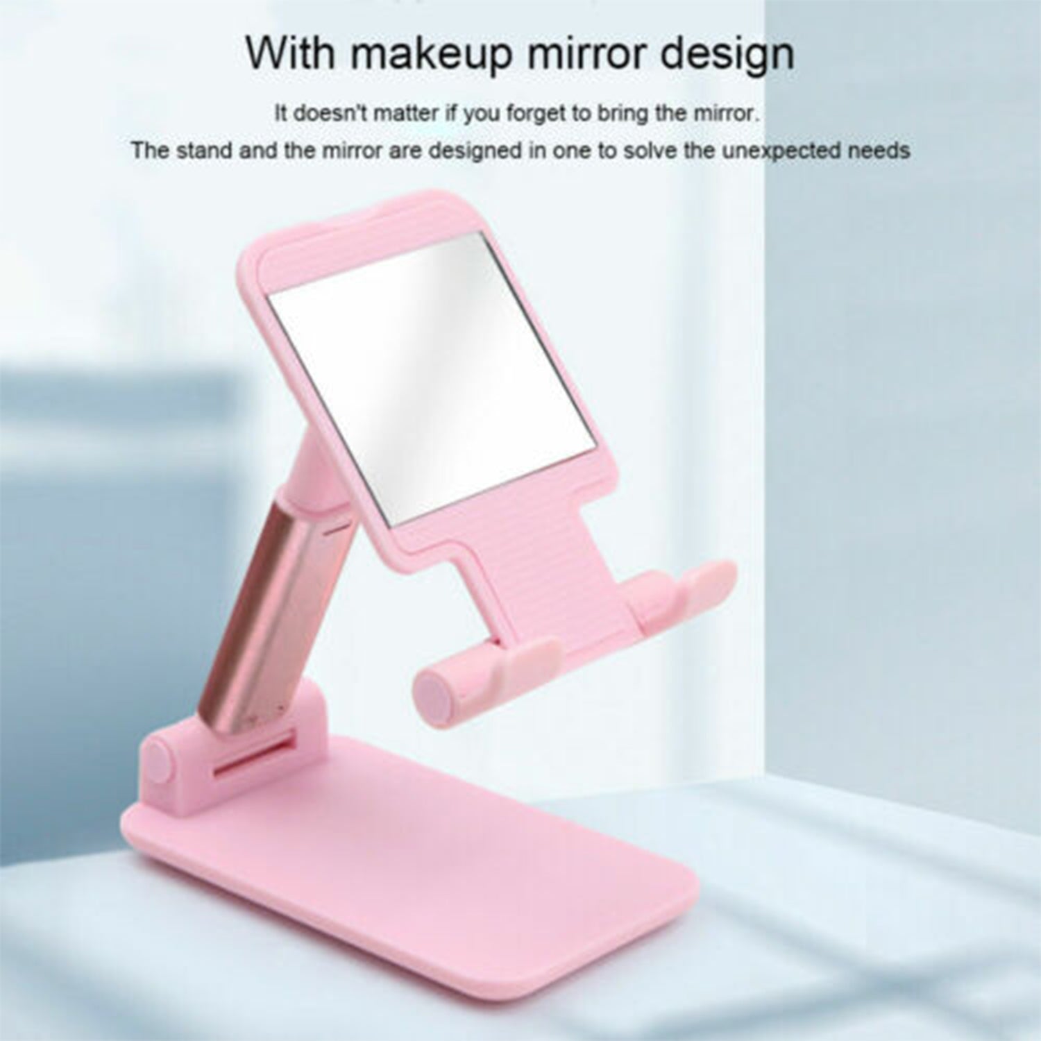 Desktop Cell Phone Stand Phone Holder full 3-Way Adjustable Phone Stand for Desk Height + Angles Perfect As Desk Organizers and Accessories.