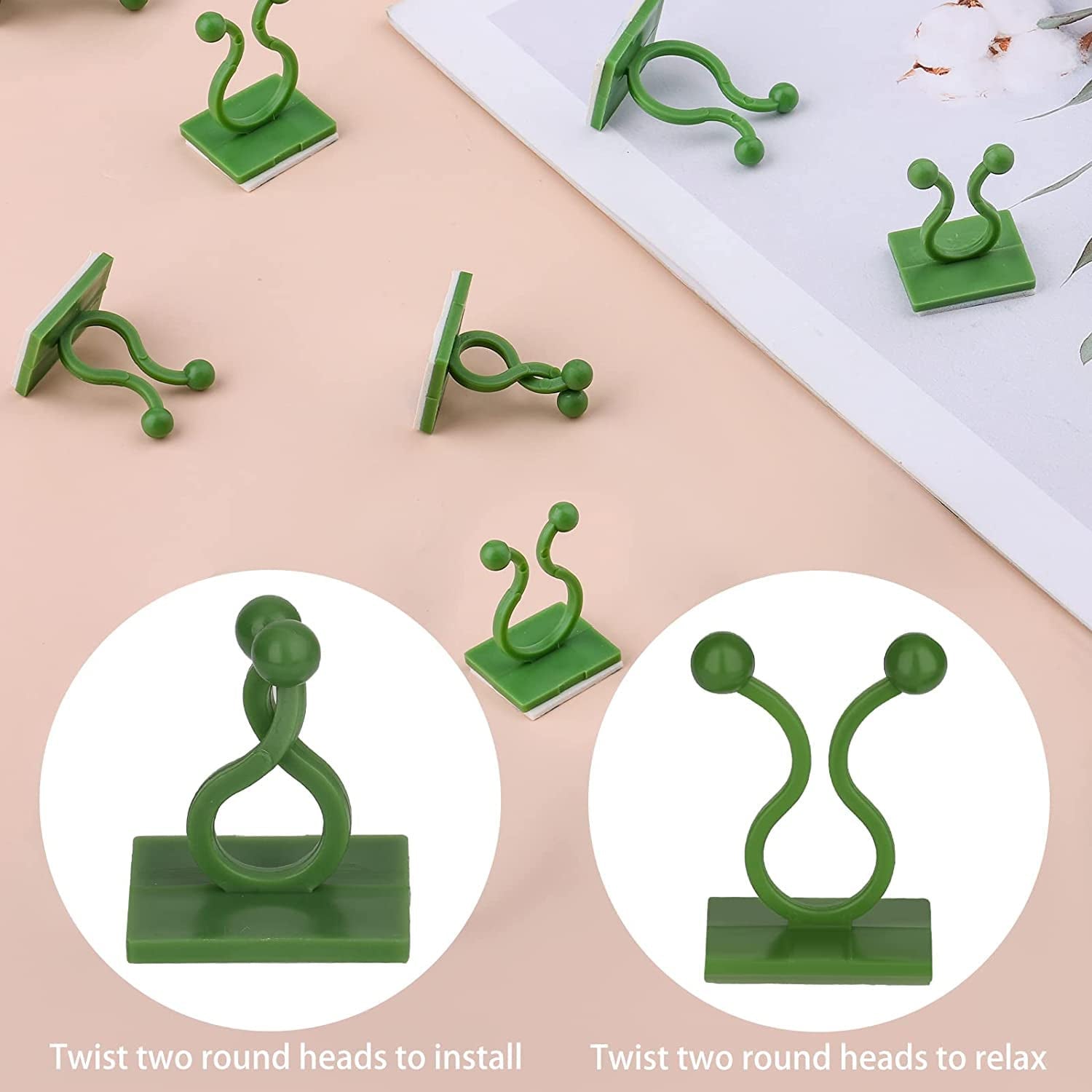 Plant Climbing Wall Clips Self-Adhesive Money Plant Support Clips Vine Plant Climbing Fixing Clip (10 Pcs Set)