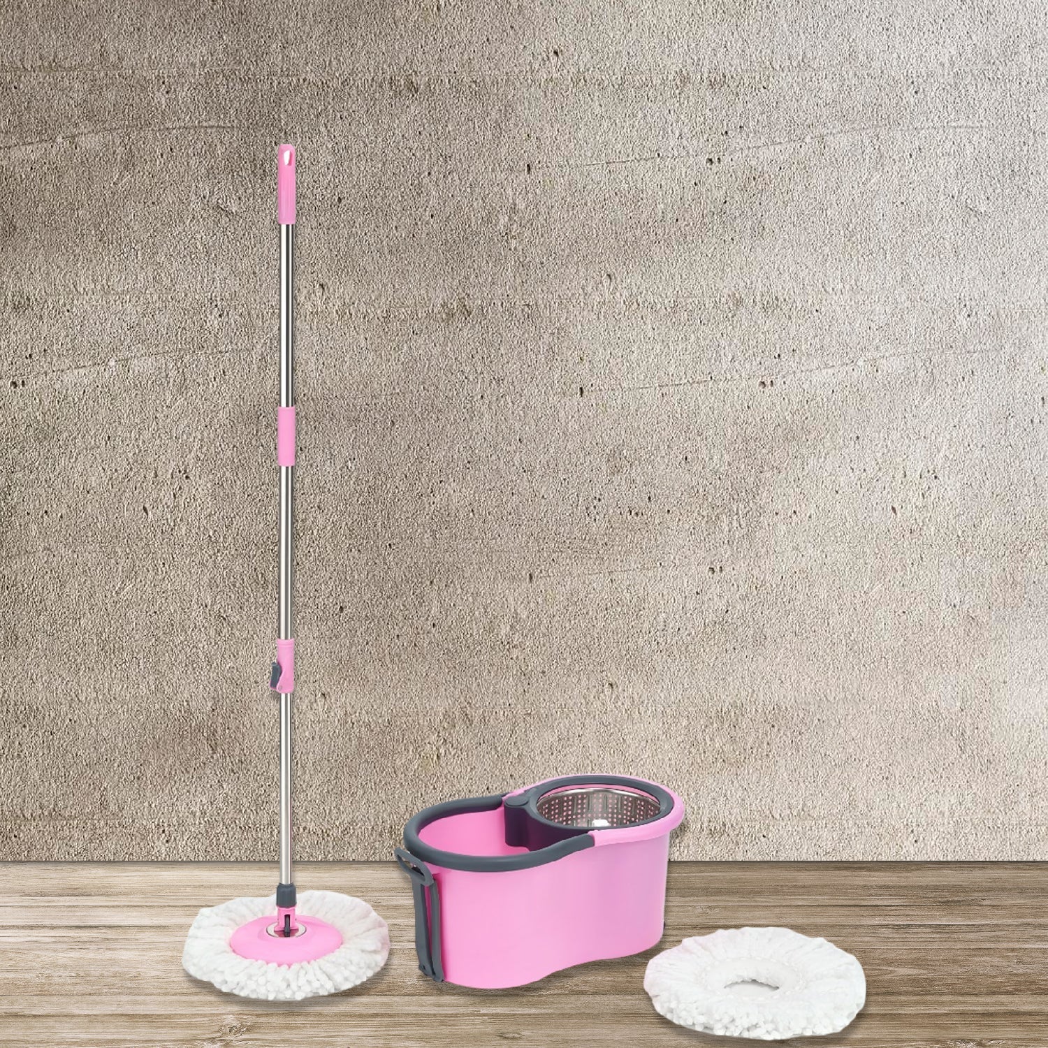 Quick Spin Mop With Steel Spin, Bucket Floor Cleaning, Easy Wheels & Big Bucket, Floor Cleaning Mop with Bucket