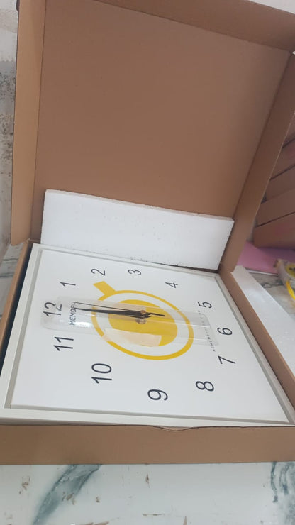 Decorative Square Wall Clock Battery Operated – 1 Pc