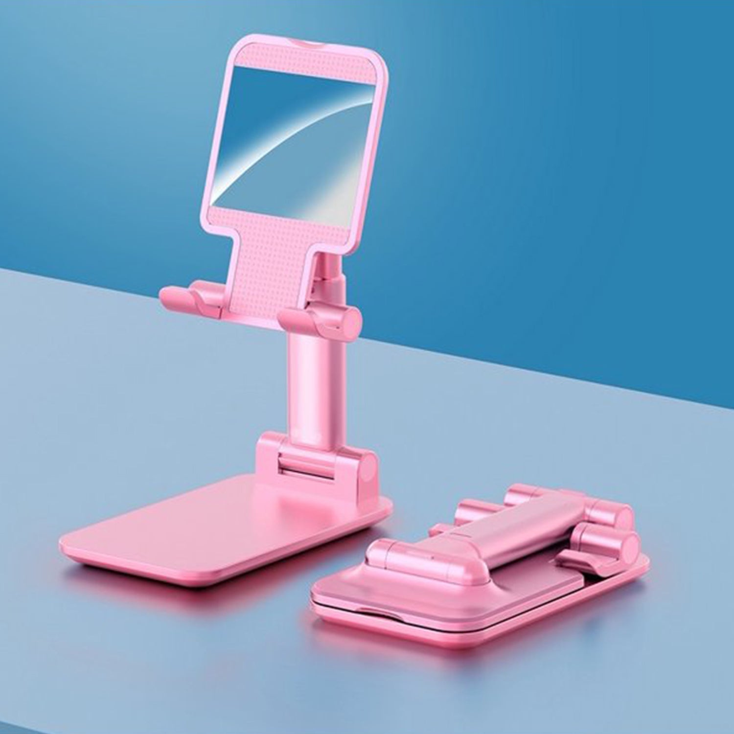 Desktop Cell Phone Stand Phone Holder full 3-Way Adjustable Phone Stand for Desk Height + Angles Perfect As Desk Organizers and Accessories.