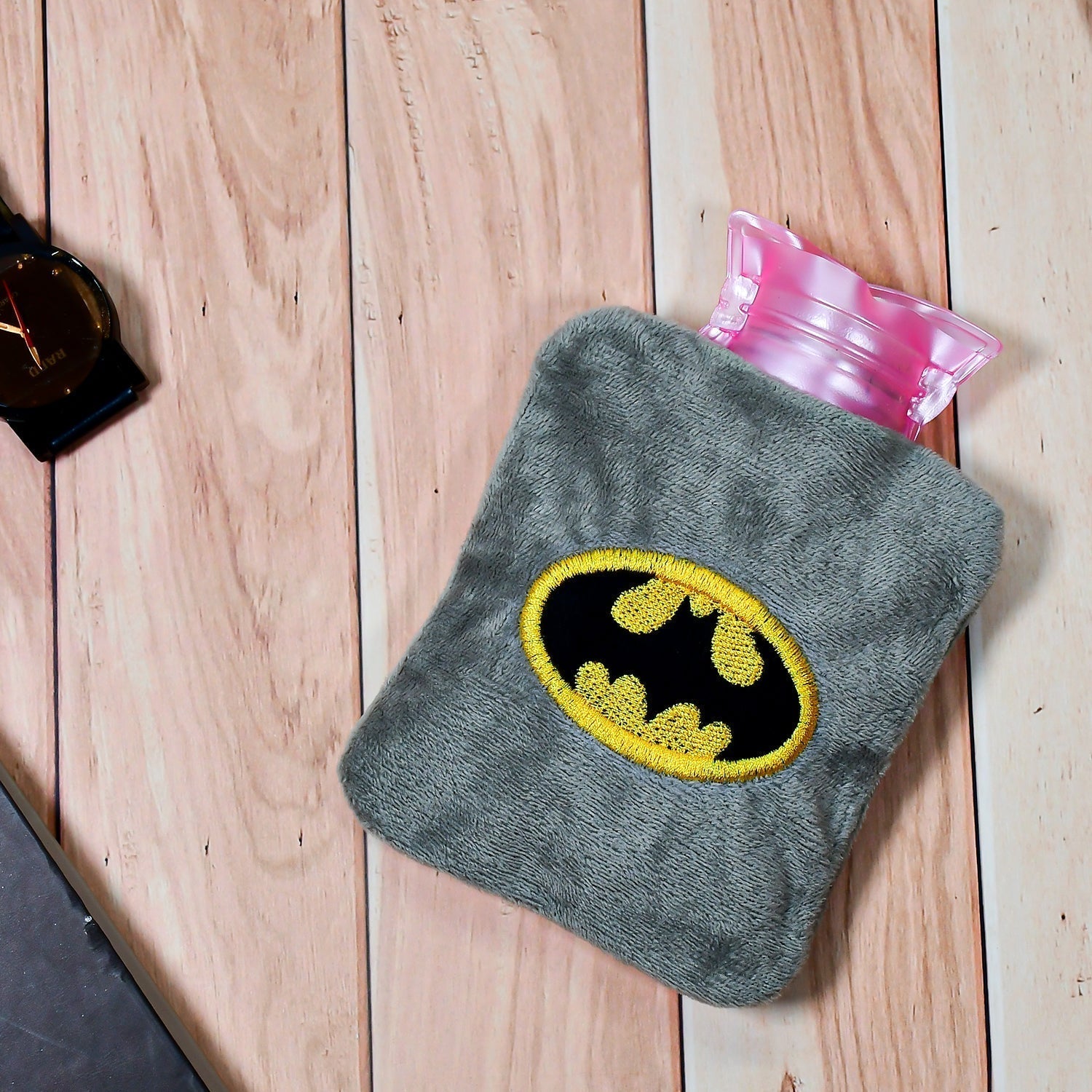 Batman small Hot Water Bag with Cover for Pain Relief, Neck, Shoulder Pain and Hand, Feet Warmer, Menstrual Cramps.