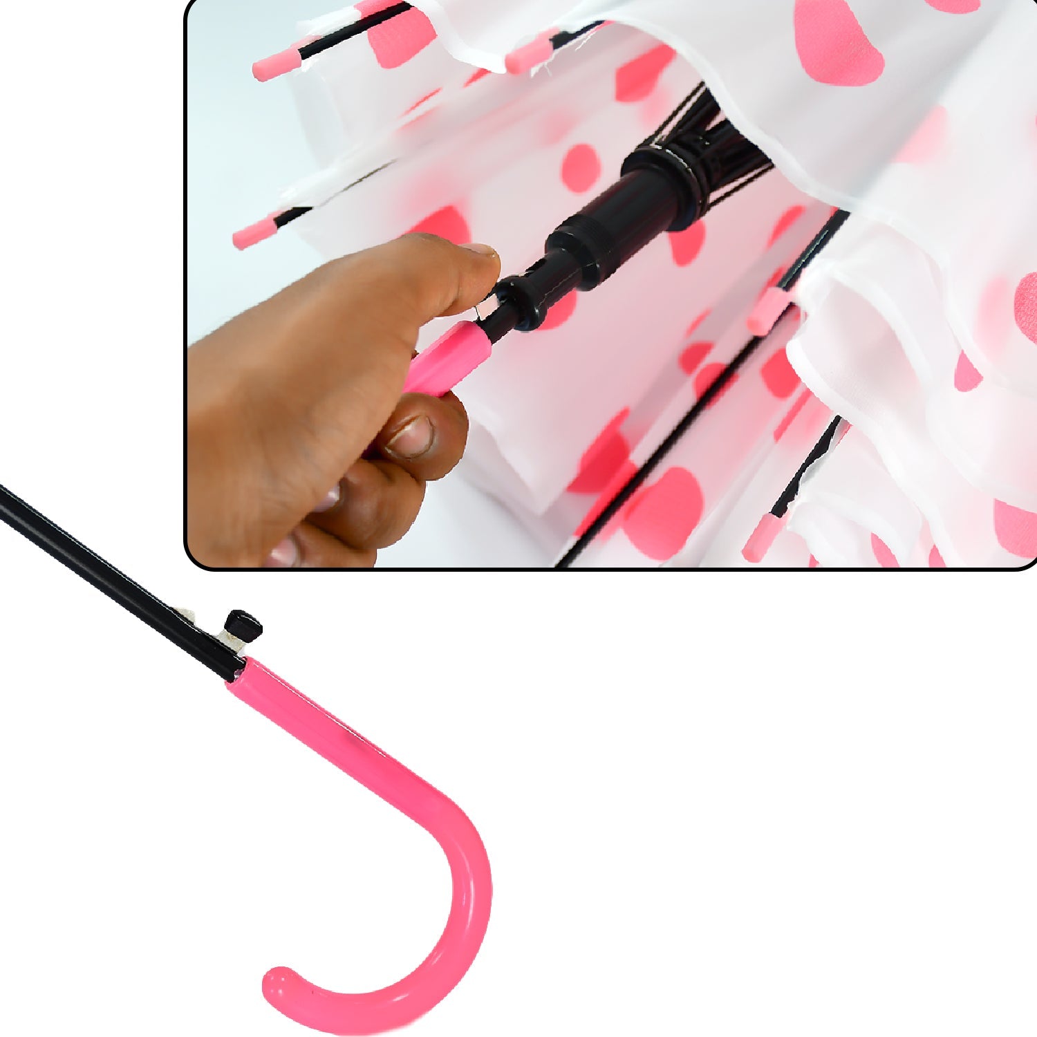 Dot Printed Umbrella for Men and Women Multicolor