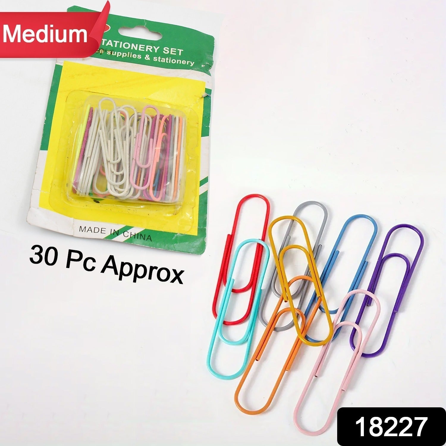 Multipurpose Assorted Color Paper Clips (Approx 30 Pcs / Medium Size)