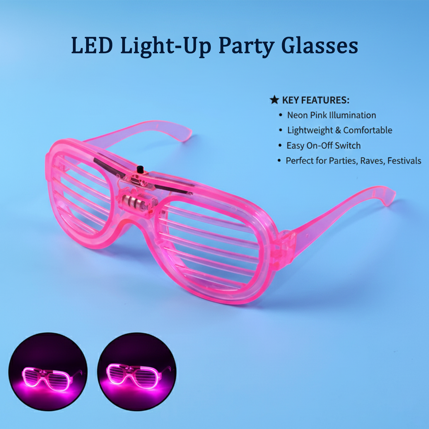 LED Light-Up Party Glasses for Night Events (1 Pc)