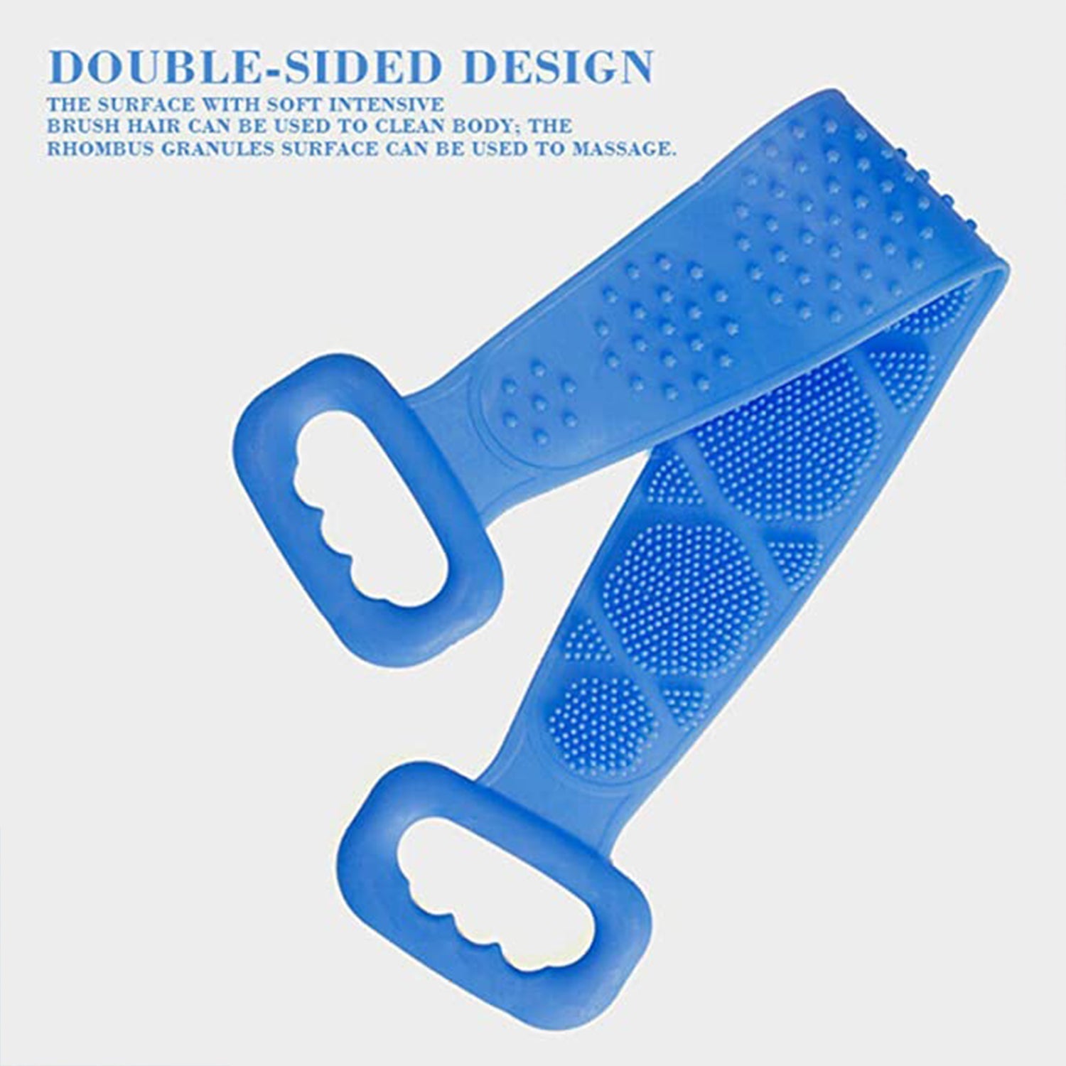 Silicone Body Back Scrubber, Double Side Bathing Brush for Skin Deep Cleaning Massage.