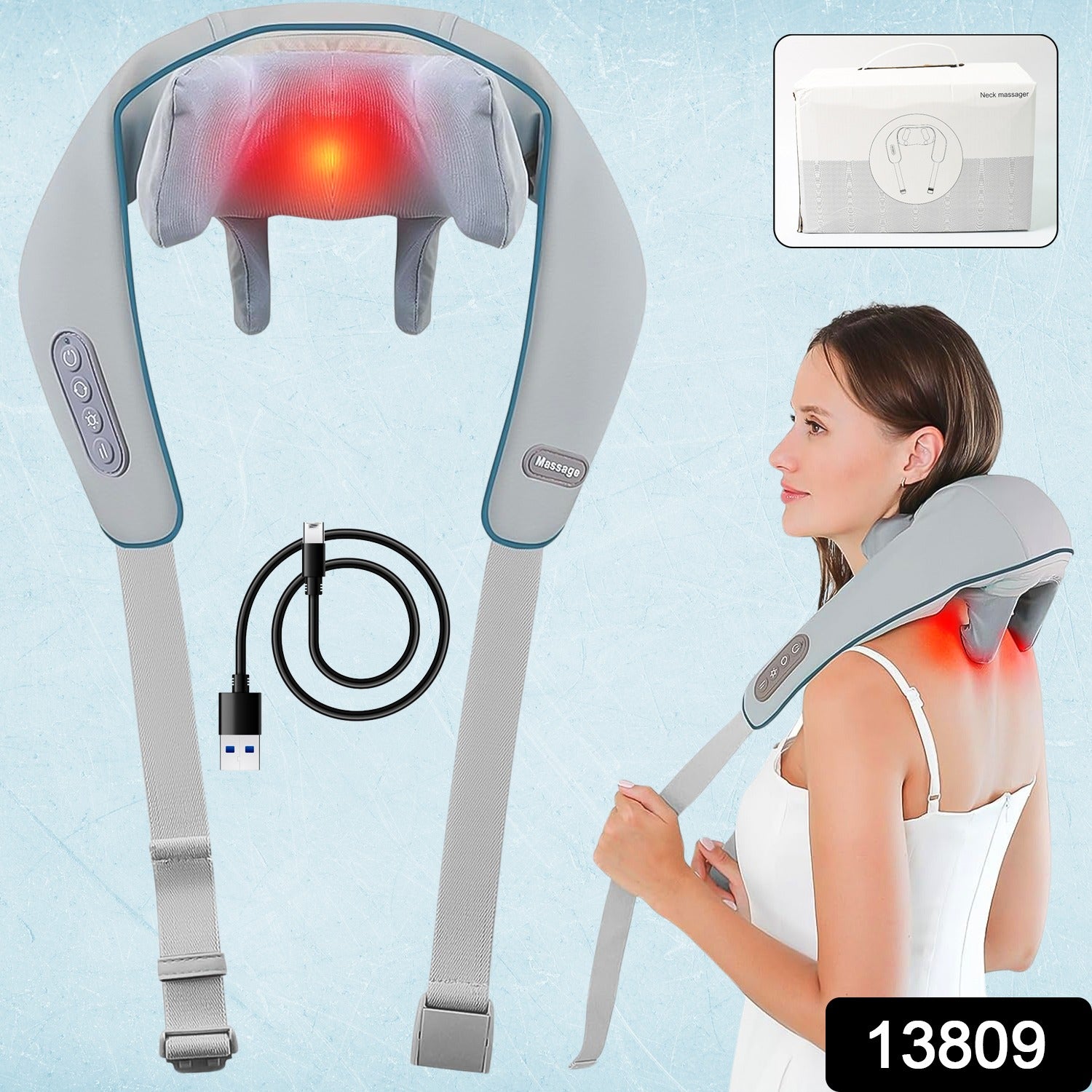 Neck & Shoulder Massagers with Heat, Electric Rechargeable (1 Pc)