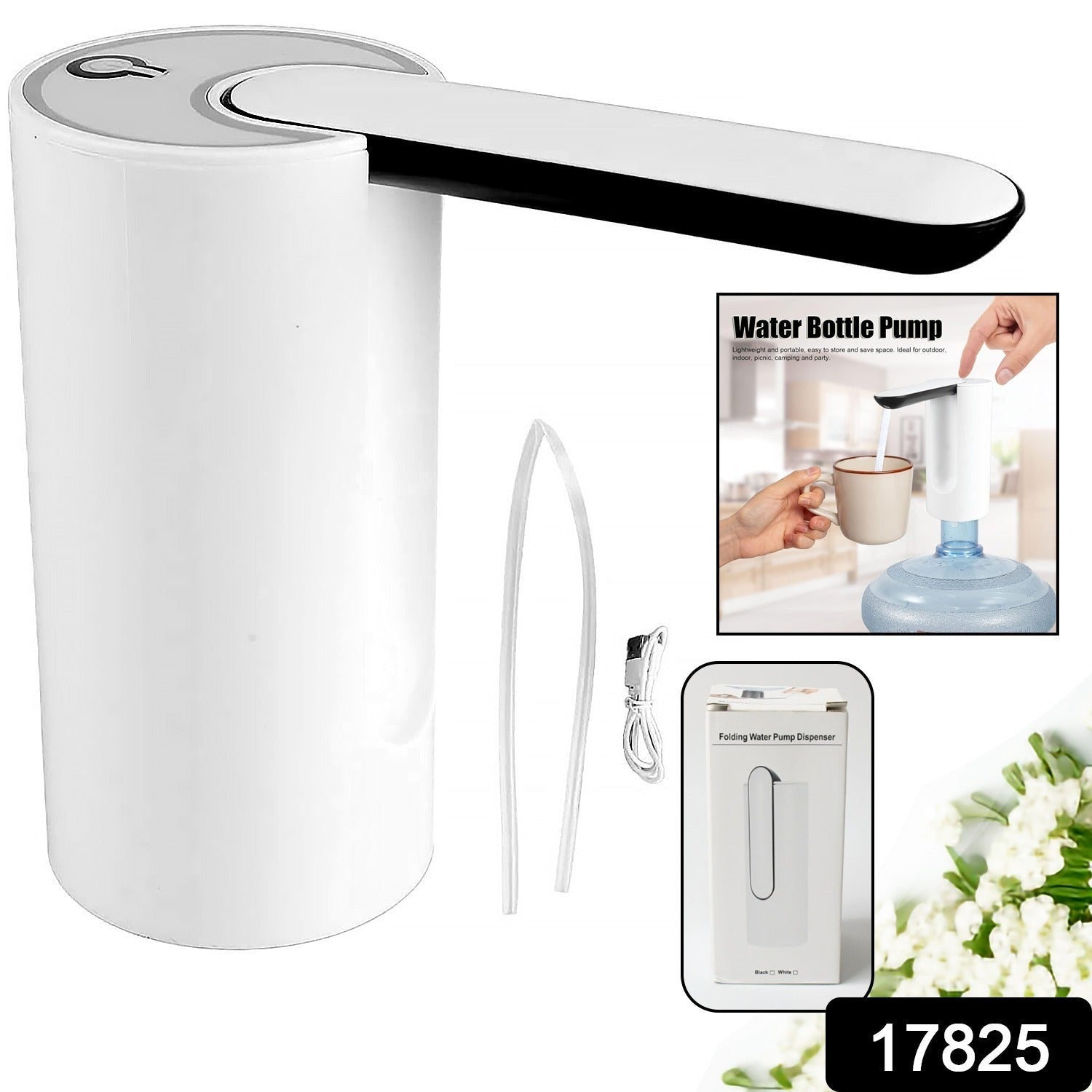 Foldable Water Dispenser, Portable Water Bottle Pump USB Charging Elec