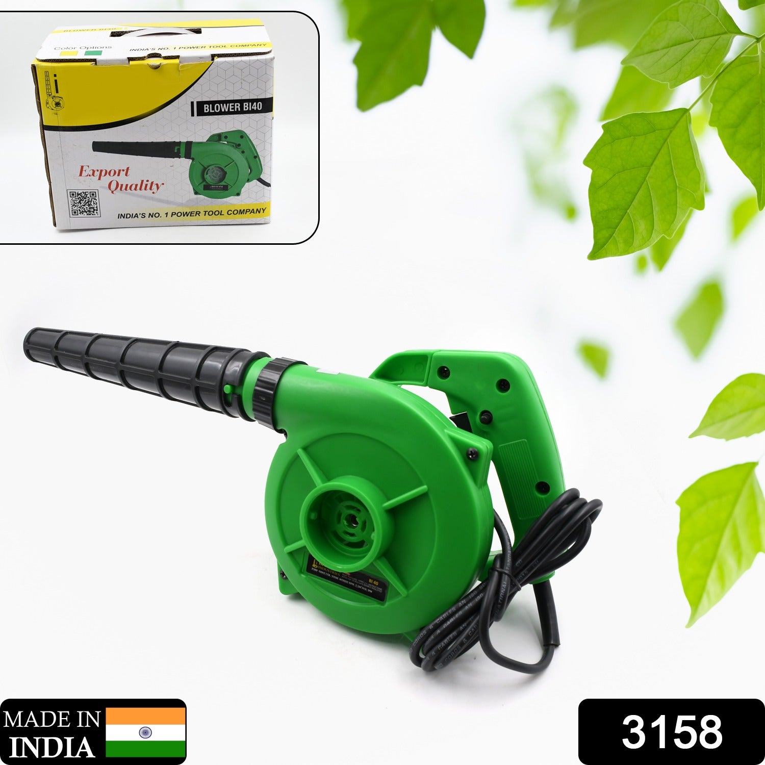 650V Blower Portable rifel Range Heavy Duty air Blower, Electric Air Blower for Home/Office/Car/Pc/Computer Dust/Garage/Patio/Garden Leaf/Trash Cleaning  (350W, 2.3 m3/min, 13000 RPM, Green)