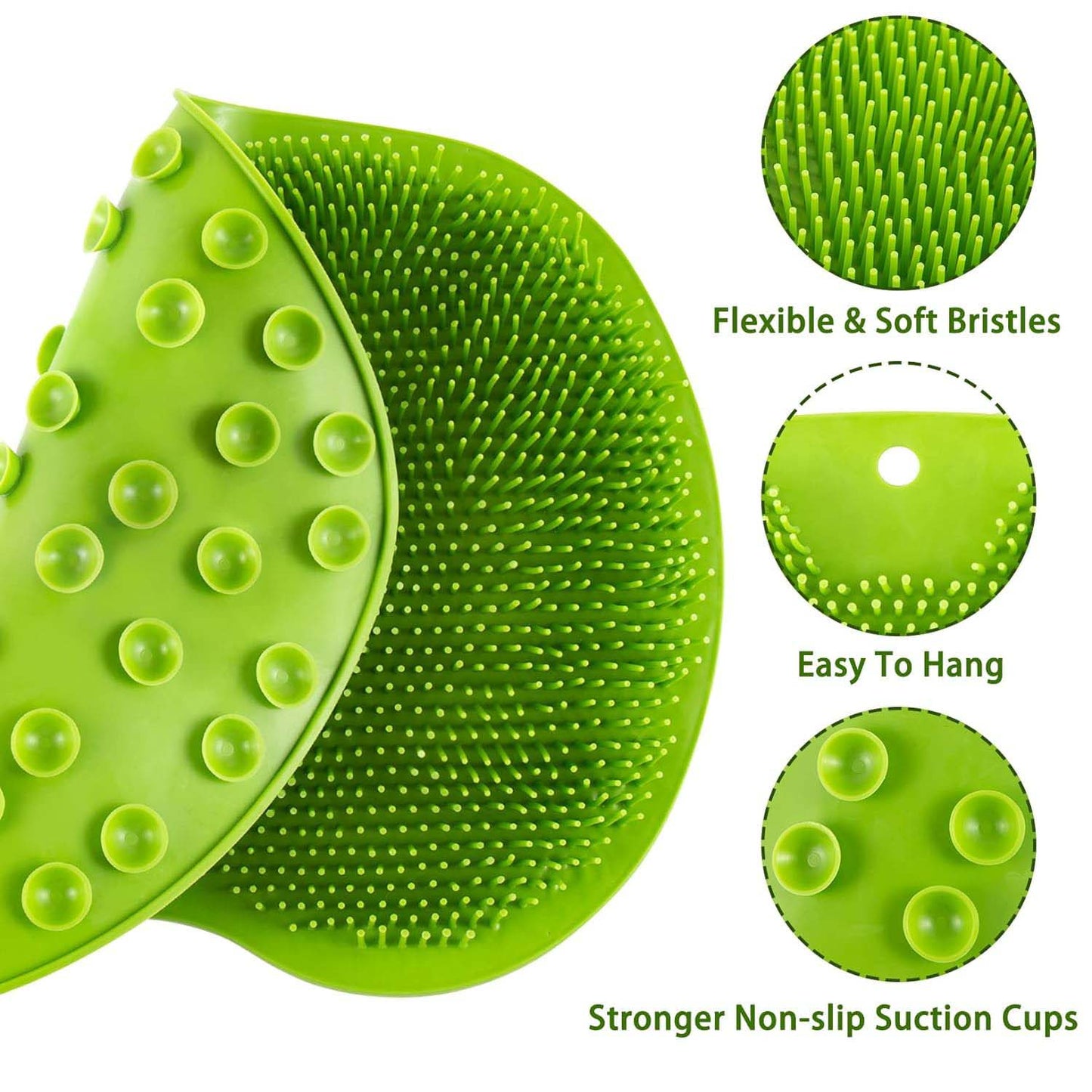 Green Silicone Bath Massage Cushion – Suction Cup Exfoliating Foot Scrubber & Mat