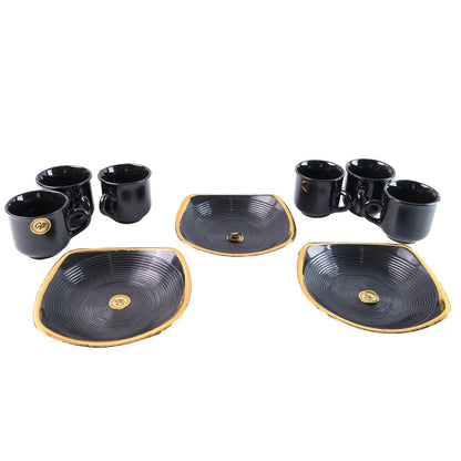 Sweet Buzz 9-Piece Seashell Ceramic Cup Set – Ideal for Home & Gifts