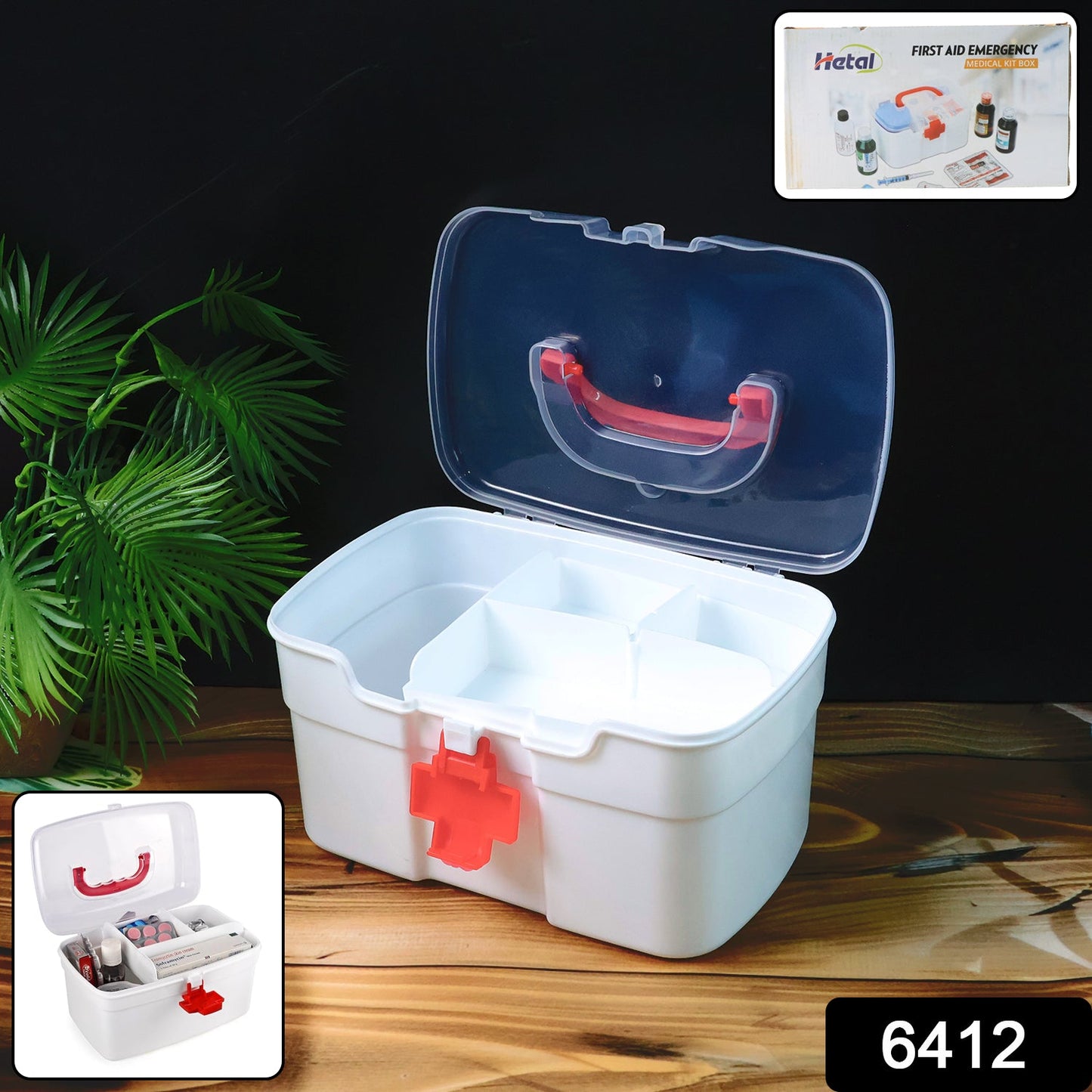 Medical Storage Box with Detachable Tray & Handle