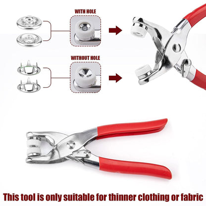 Heavy Duty Snap Button Fastener Plier Tool Kit (1 Set)